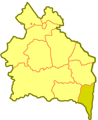 Облыс картасындағы Мақаншы ауданы