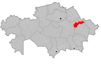 Қазақстан картасындағы Жаңасемей ауданы