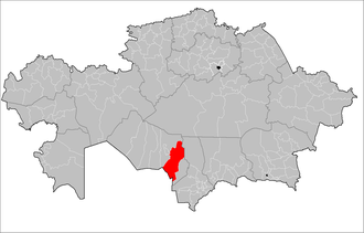 Қазақстан картасындағы Шиелі ауданы